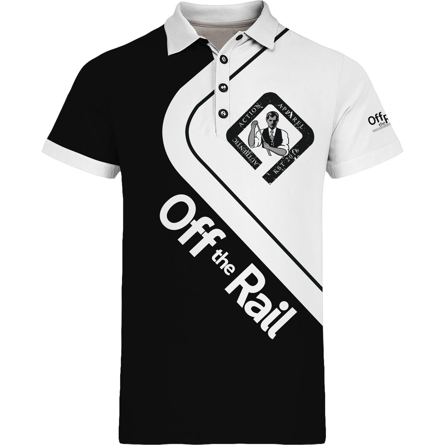 Black & White Diamond Standard Polo - Off The Rail Apparel