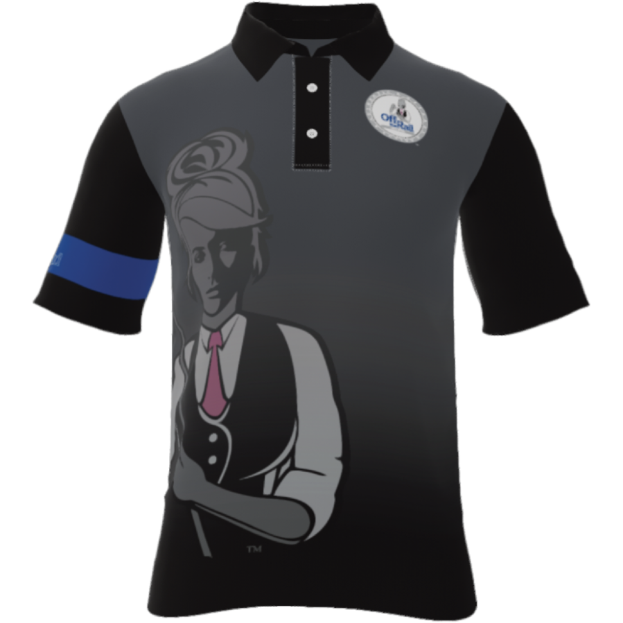 Womens Gray/Black Player Standard Polo - Off The Rail Apparel
