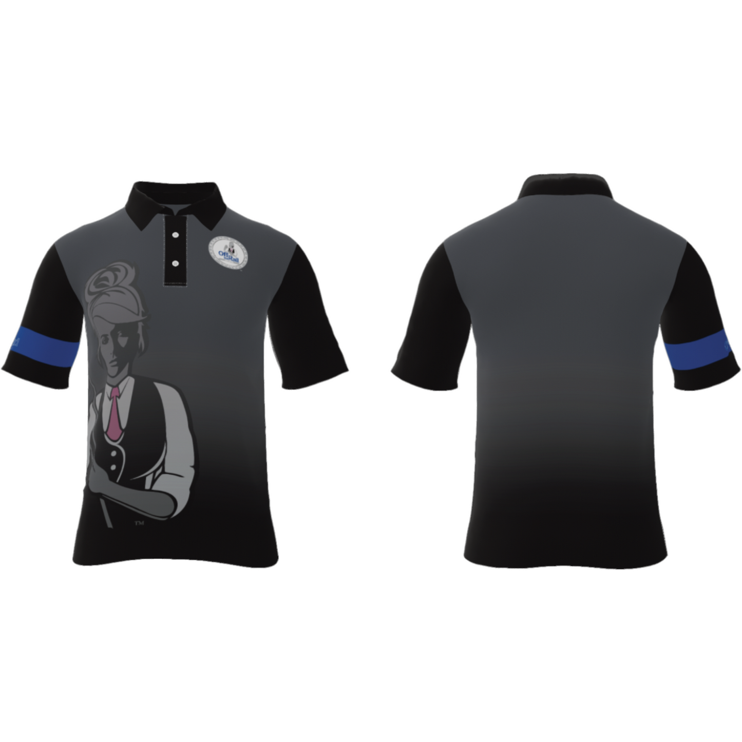 Womens Gray/Black Player Standard Polo - Off The Rail Apparel