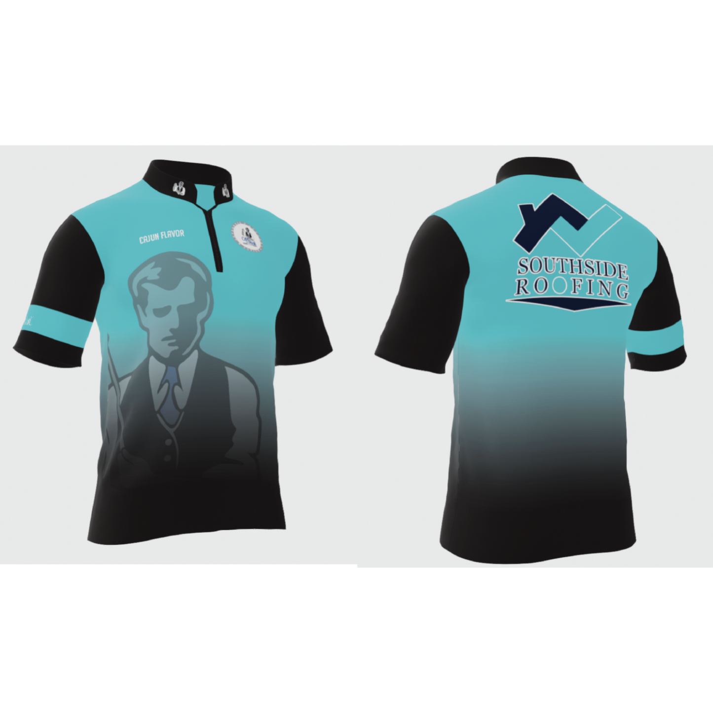 Southside Roofing Cajun Flavor Teal Player Performance Polo - Off The Rail Apparel