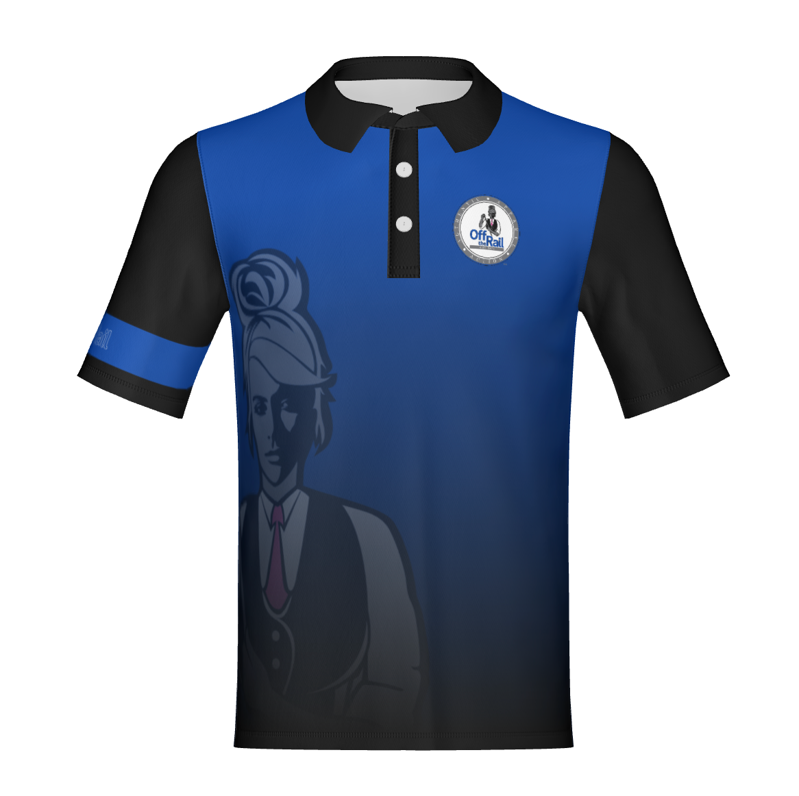 Womens Blue/Black Player Standard Polo- Non Customizable