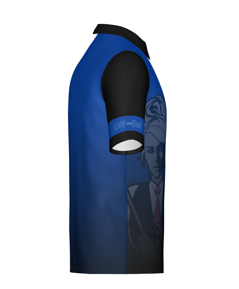 Womens Blue/Black Player Standard Polo- Non Customizable