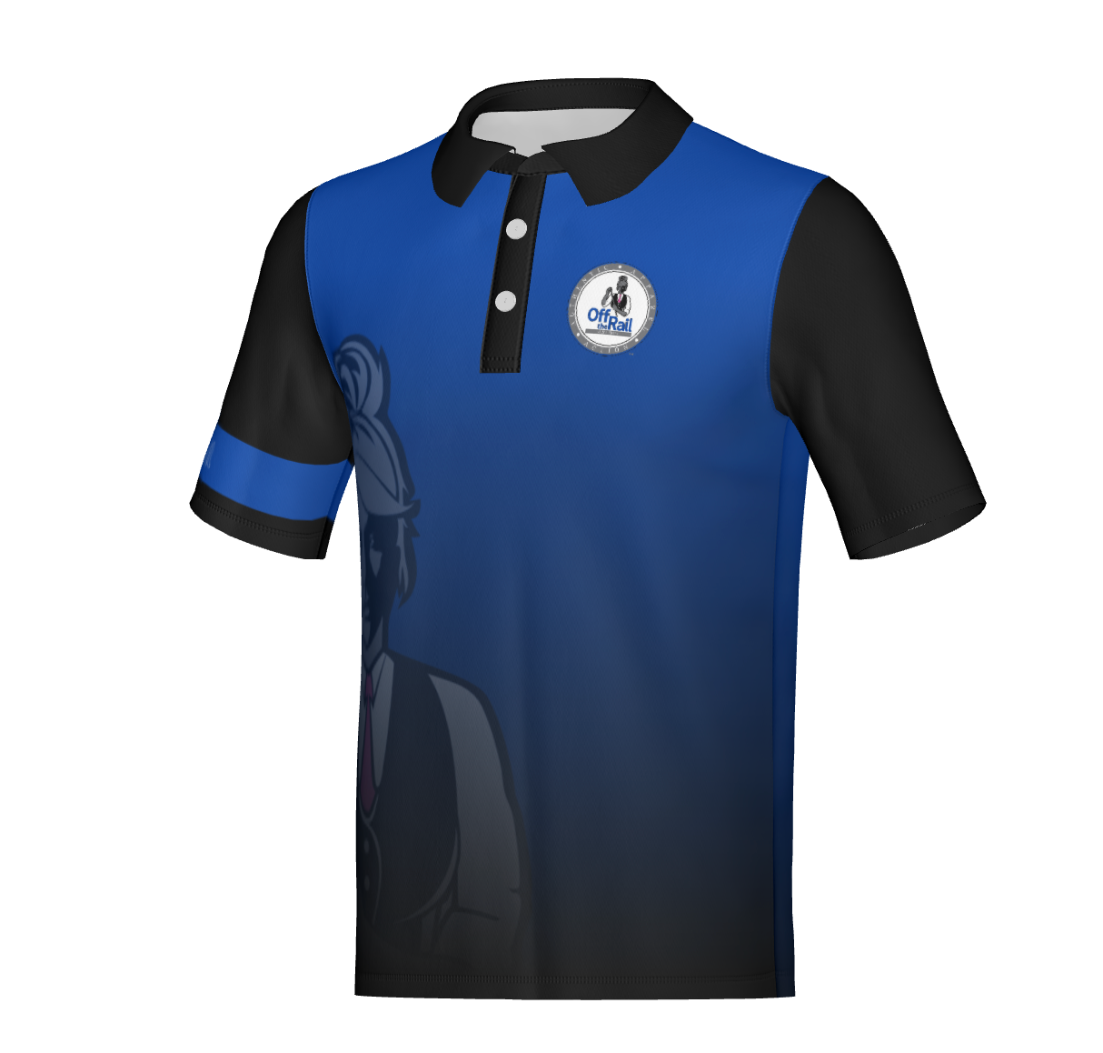 Womens Blue/Black Player Standard Polo- Non Customizable
