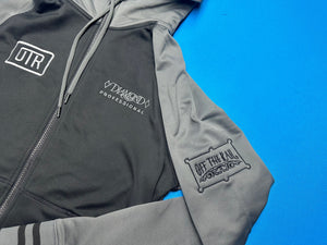 Embroidered Hoodie- Black and Grey