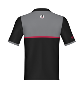 Two-Tone Grey Black with Red Stripe Standard Polo-Non Customizable
