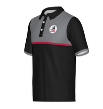Load image into Gallery viewer, Two-Tone Grey Black with Red Stripe Standard Polo-Non Customizable