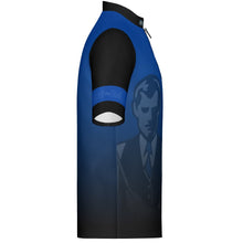 Load image into Gallery viewer, Blue/Black Watermark Mens Logo Performance Collar-Customizeable