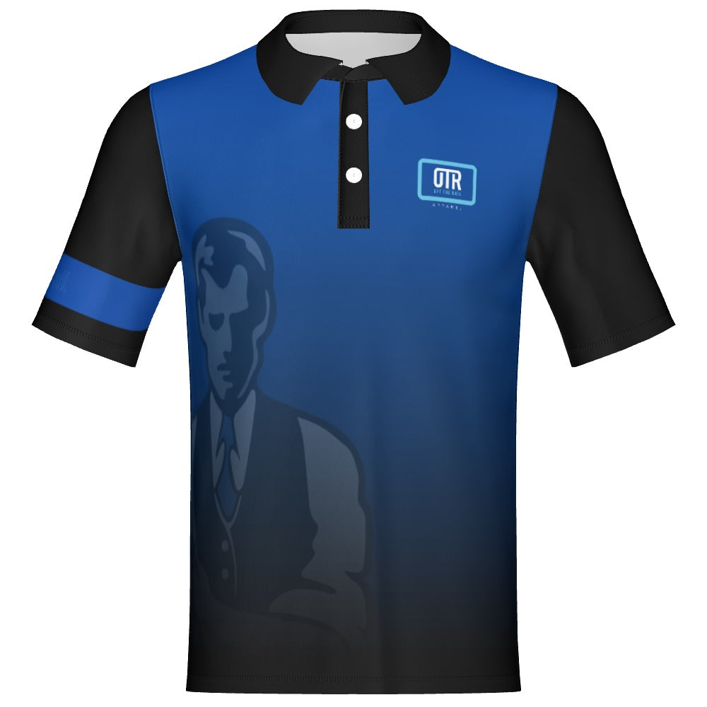 Blue/Black Watermark Mens Logo Standard Button up-Customizeable