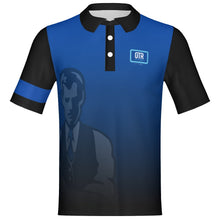 Load image into Gallery viewer, Blue/Black Watermark Mens Logo Standard Button up-Customizeable